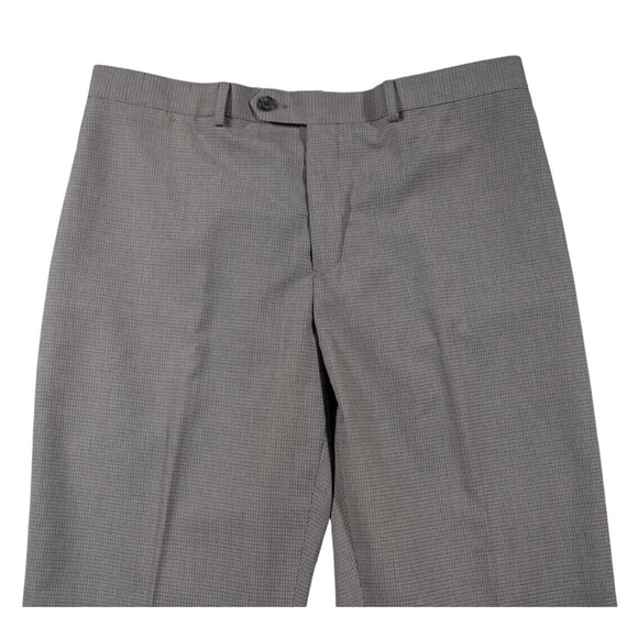 Ralph Lauren Mens Dress Pants Gray Check Poly Rayon Straight Flat Front 34x30 - Picture 4 of 7